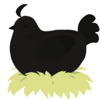 A sable and black chicken with a neck-speckle pattern