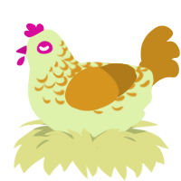 apple pie, a apple and ochre chicken with a half-lace pattern
