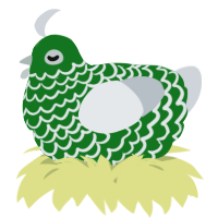 A leaf and mist chicken with a lace pattern