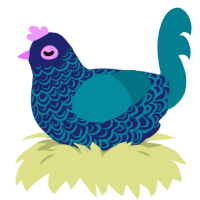 Rippling, a navy and sea chicken with a double-lace pattern