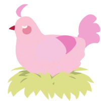 A rose and pink chicken with a double-lace pattern