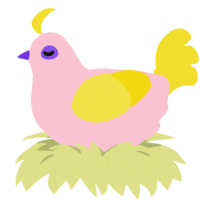 Pimk, a rose and yellow chicken
