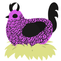 A orchid and sable chicken with a double-lace pattern