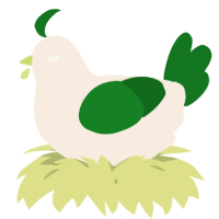 A cream and leaf chicken