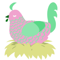 A pink and spring chicken with a lace pattern