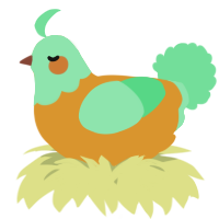 A orange and spring chicken with a head pattern