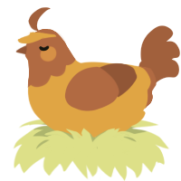 Caramel Drizzle, a orange and russet chicken with a head pattern