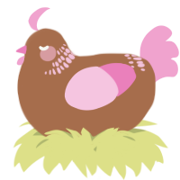 A brown and pink chicken with a neck-band pattern