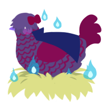 A overcast and wine chicken with a lace pattern