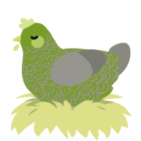 (unnamed), a chartreuse and ash chicken with a double-lace pattern
