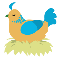 A honey and cerulean chicken with a neck-speckle pattern