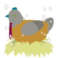 count the money, a gold and ash chicken with a head pattern