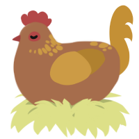 A brown and gold chicken with a neck-speckle pattern