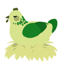 A lemon and leaf chicken with a neck-speckle pattern