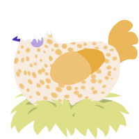 A cream and honey chicken with a speckle pattern