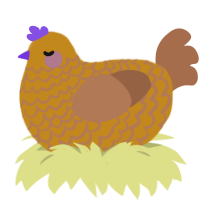Vento Aureo, a ochre and brown chicken with a lace pattern