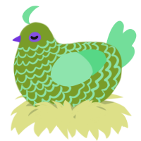 A chartreuse and spring chicken with a lace pattern