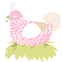 A rose and cream chicken with a lace pattern
