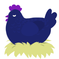 (unnamed), a navy chicken with a half-lace pattern
