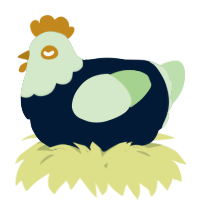 A tumblr and gluppy chicken with a head pattern