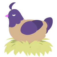 A beige and overcast chicken with a head pattern
