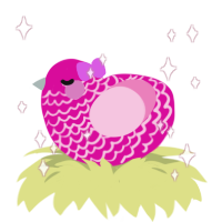 That Pink Feeling, a fuchsia and pink chicken with a lace pattern