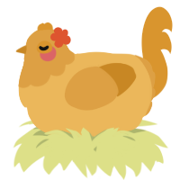 A honey and orange chicken with a head pattern