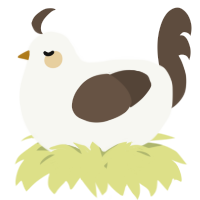 A white and bark chicken