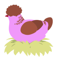 A lavender and russet chicken with a neck-band pattern