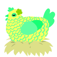 A lemon and spring chicken with a lace pattern