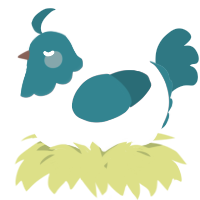 A rose and sea chicken with a head pattern