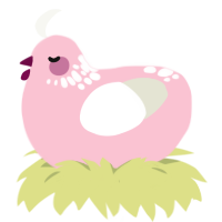 A rose and white chicken with a neck-speckle pattern