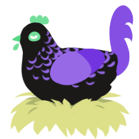 (unnamed), a sable and blurple chicken with a half-lace pattern