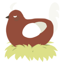 A russet and white chicken