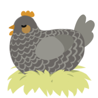 A grey and ash chicken with a lace pattern