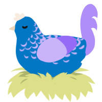frosting, a sapphire and lilac chicken with a half-lace pattern