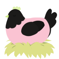 A rose and sable chicken with a head pattern