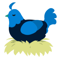 A tumblr and sapphire chicken with a head pattern