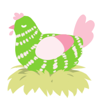 A grass and rose chicken with a bar pattern