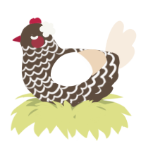 A bark and cream chicken with a lace pattern