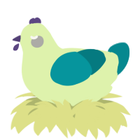 A apple and teal chicken