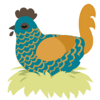 A sea and orange chicken with a lace pattern