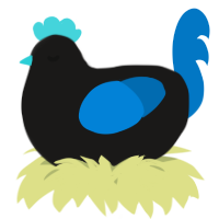 A sable and sapphire chicken