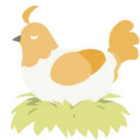 A white and honey chicken with a head pattern