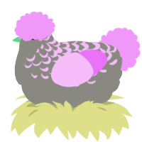 A ash and lavender chicken with a half-lace pattern