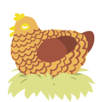A honey and russet chicken with a lace pattern