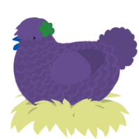 A overcast chicken with a lace pattern