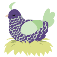 Snappy, a overcast and gluppy chicken with a lace pattern