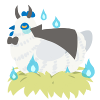 A white and mist chicken with a bar pattern