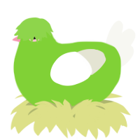 A grass and white chicken